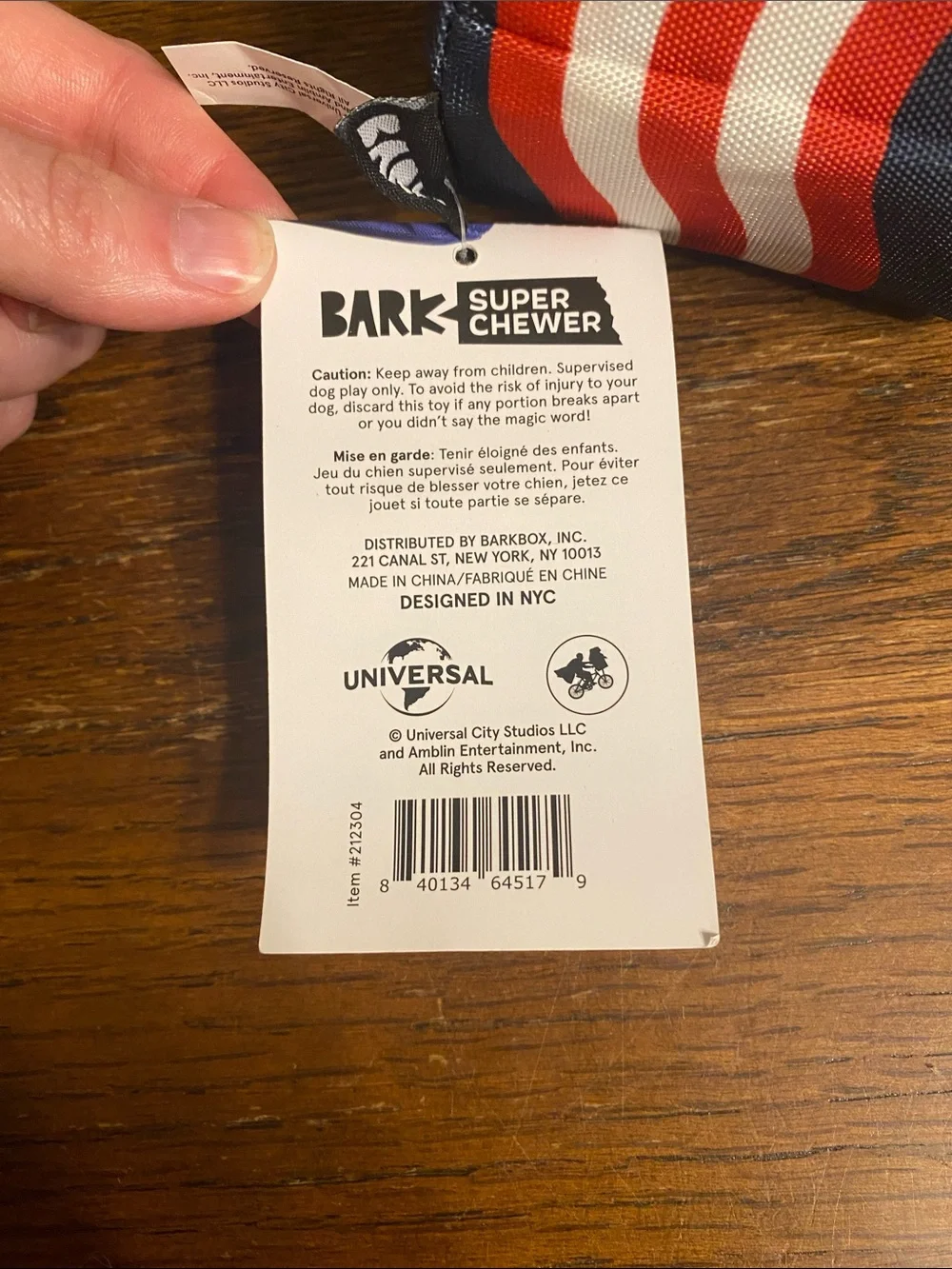 BARK Jurassic Park Nedry's Scheme Rip & Reveal Dog Toy Barbasol Can NWT